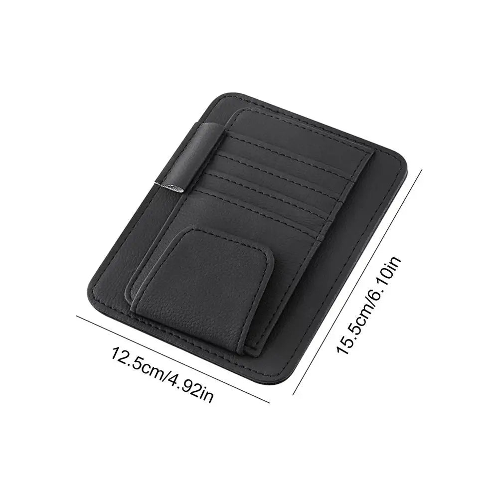 Auto Sonnenblenden Organizer aus langlebigem PU-Leder mit Brillenhalter