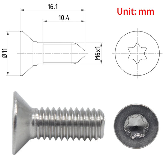 4X Innensechskant-Senkkopfschrauben Edelstahl für Bremsscheiben VW Modelle