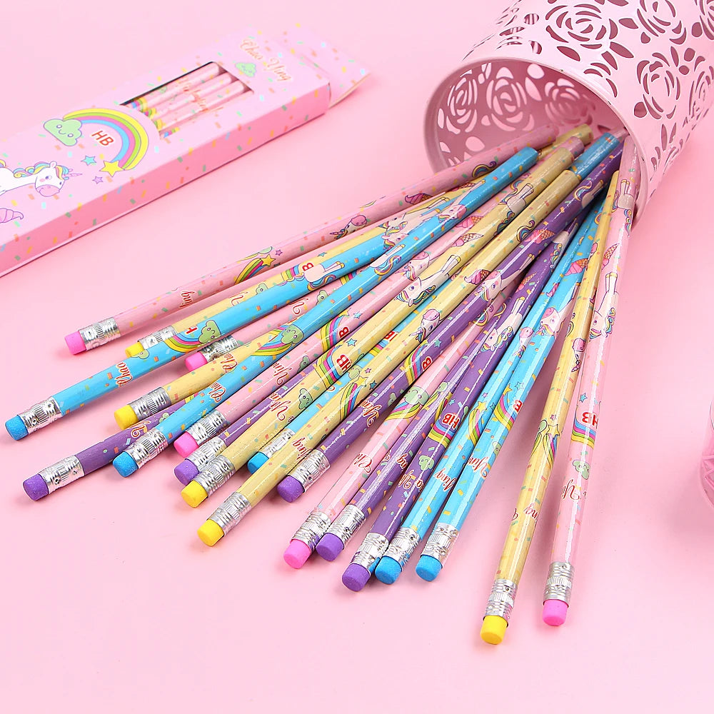 12-teiliges Einhorn Bleistift Set HB für Schule, Kids - Zeichnungen