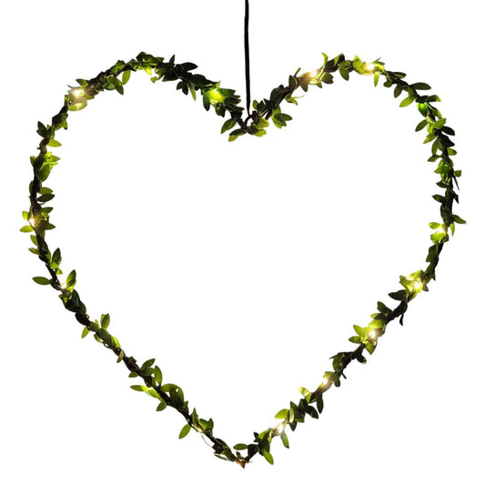 Herz Stern Fenster LED Silhouette Warmweiß Weihnachtsbeleuchtung 30cm Deko grün