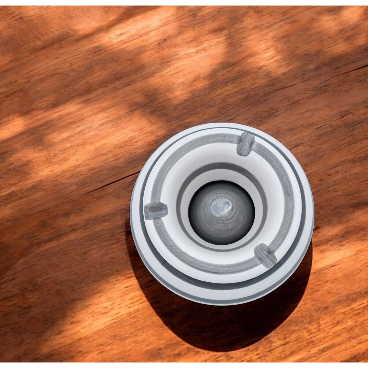 Aschenbecher Mykonos maritim Grau Weiß XXL 23 cm