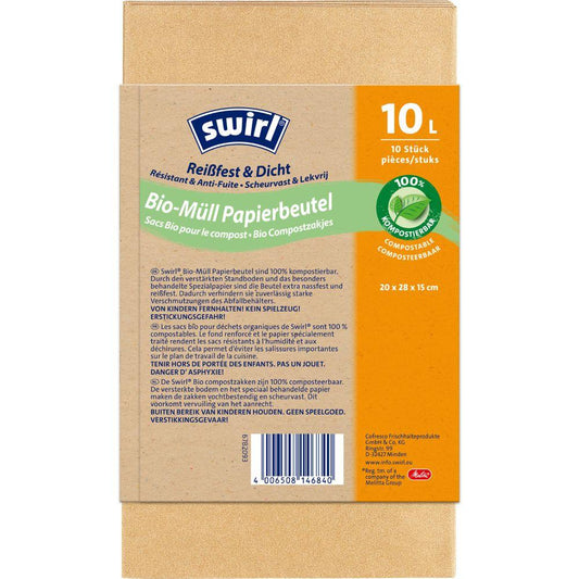 Bio Muell Papierbeutel 10 l reissfest und dicht umweltfreundlich 10 Stueck-Altruan