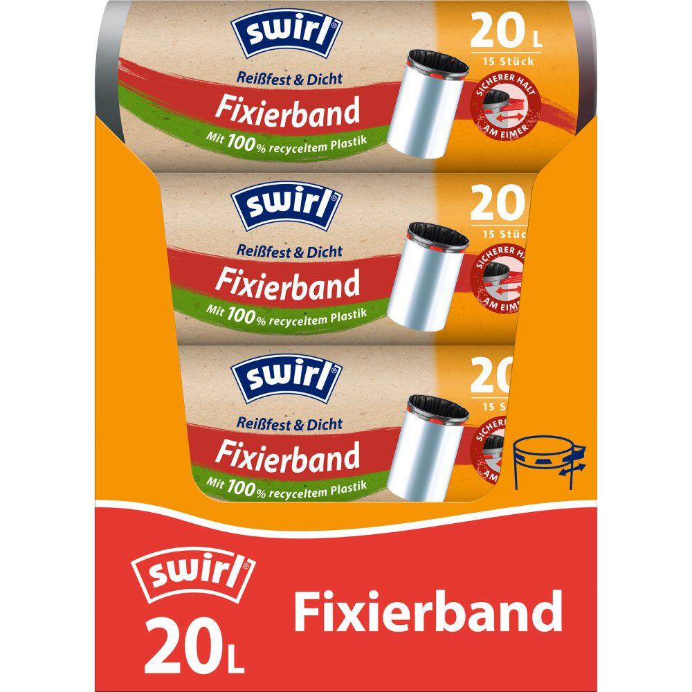 Fixierband Müllbeutel 20 l transparent reißfest dicht praktische Rolle-Altruan