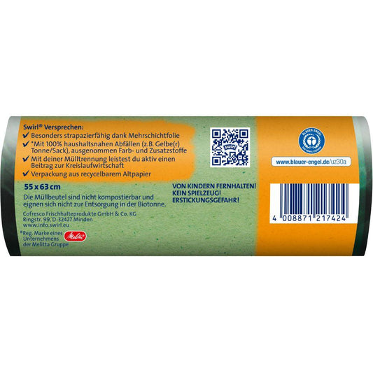 Öko Müllbeutel Zugband 35 Liter Reißfest Flüssigkeitsdicht Rolle 12 Stück-Altruan