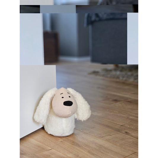 Türstopper Türsack Schaf Kuh Hund aus Stoff mit Sandfüllung weiß beige