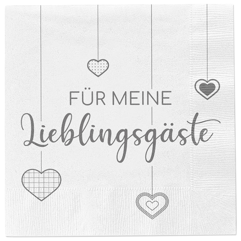 Servietten mit liebevollem Spruch 80 Stück 33x33 cm