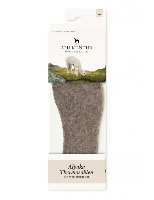 Apu Kuntur Alpaka Thermosohlen mit Kork für warme und atmungsaktive Füße-Verdancia