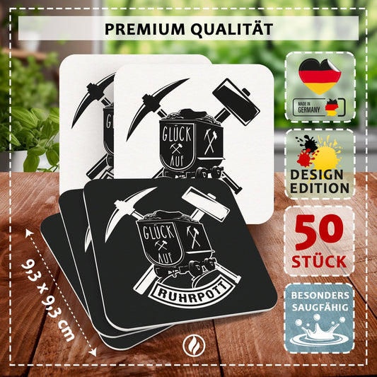 Bierdeckel Ruhrpott Glück Auf 50er Set Untersetzer