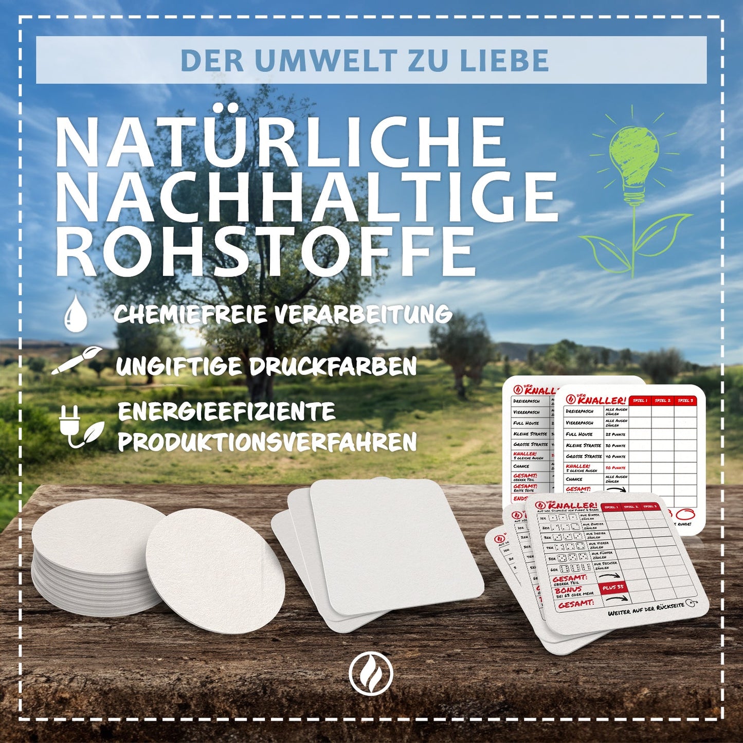 Praktisches 50er Set Bierdeckel Geburtstag Tischdeko