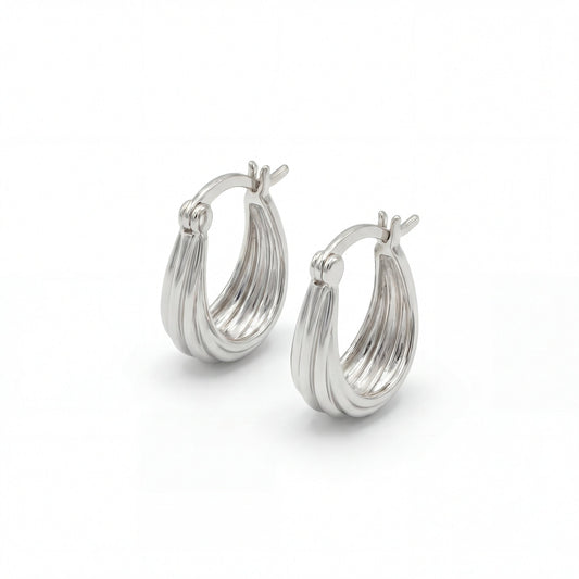 Creole Oria – Elegante Huggie Ohrringe aus 925 Sterling Silber-Studio Karl