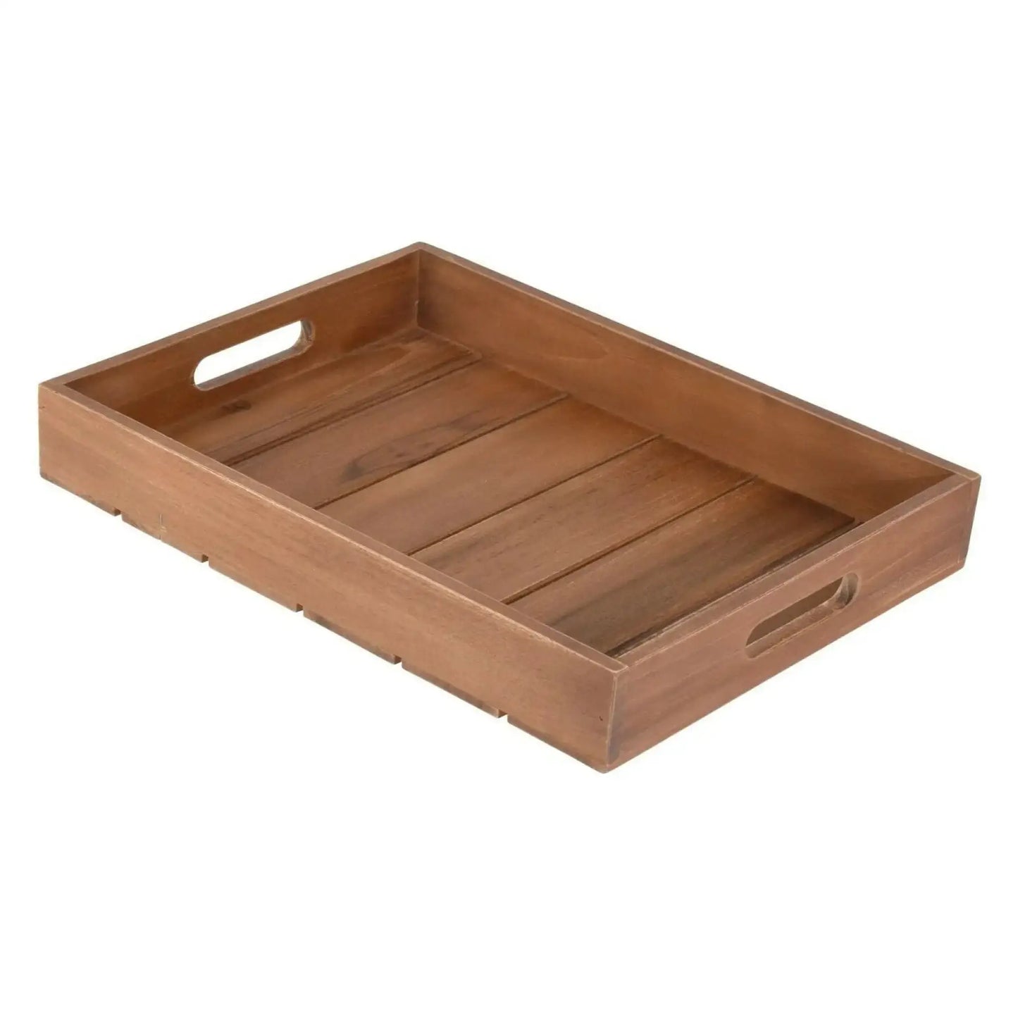 Dekotablett Serviertablett Tablett Holz Teakholz braun Holztablett Dekobrett - Yabubest - Home & More