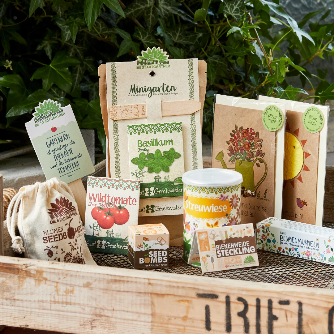 Probierpaket Die Stadtgärtner mit Bio Saatgut und kreativen Gartenzubehör-Die Stadtgärtner