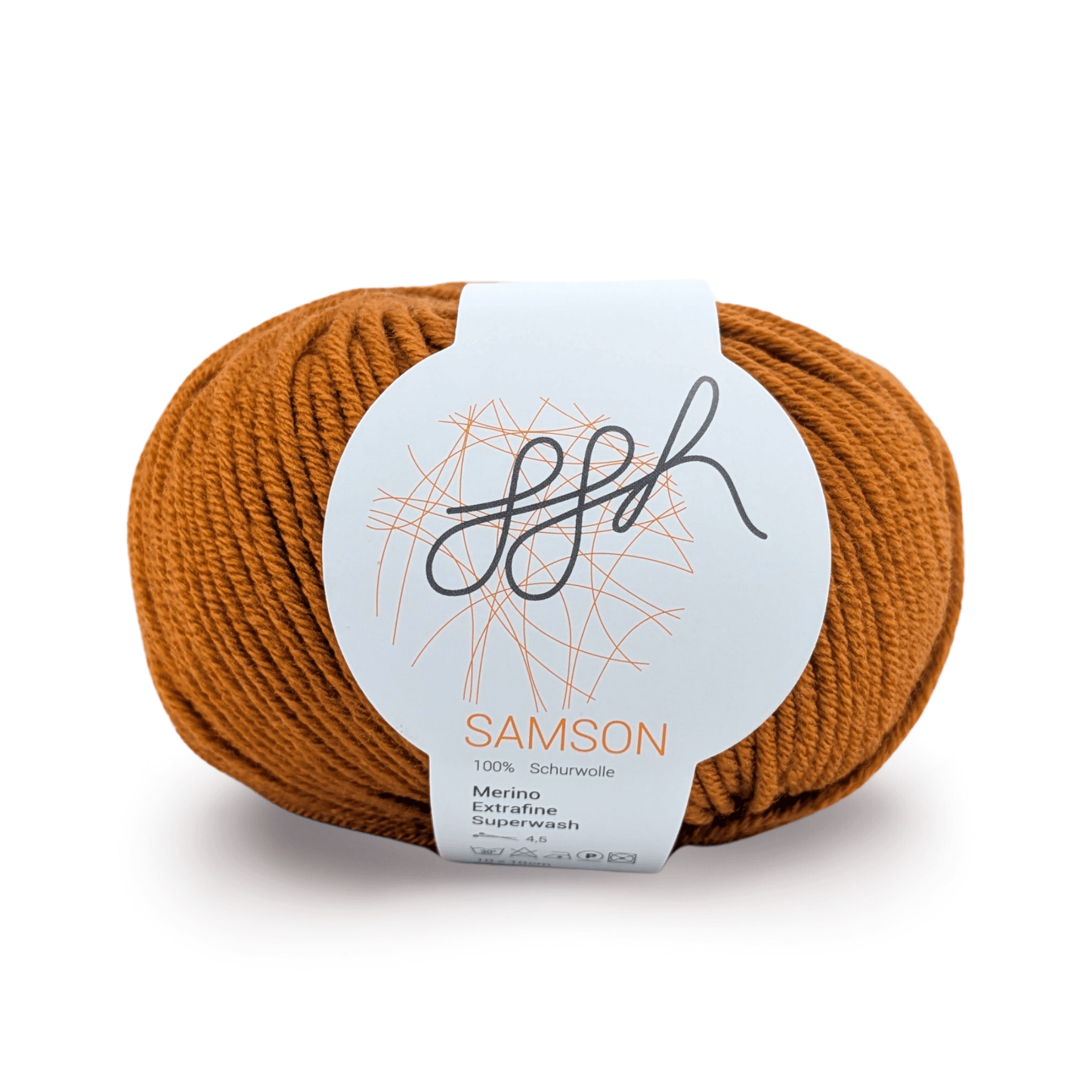 ggh Samson 105 Rostorange extrafeine Merinowolle