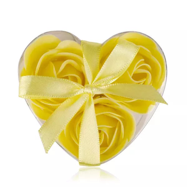 Baderosen Set Geschenkbox mit 3 x 3 g Herz Seifenrosen und Badekonfetti-VewoTex