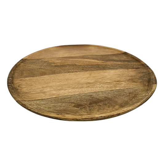 Holzteller Dekoteller rund hellbraun dunkelbraun 37 cm Kerzenteller Mangoholz - Yabubest - Home & More