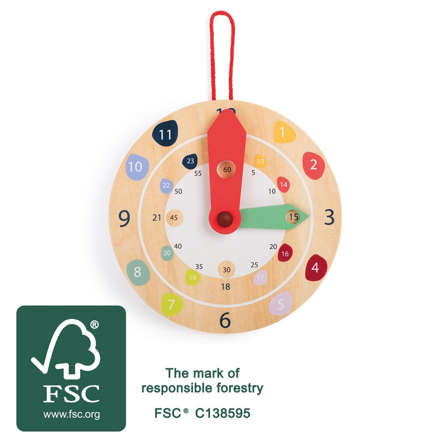 Holz Lernuhr für Kinder – Spielerisches Zeitverständnis ab 3 Jahren