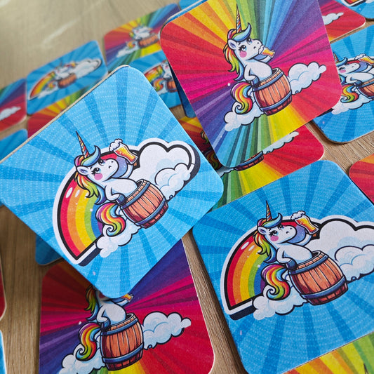 Einhorn Bierdeckel 50er Set Fantasie Untersetzer