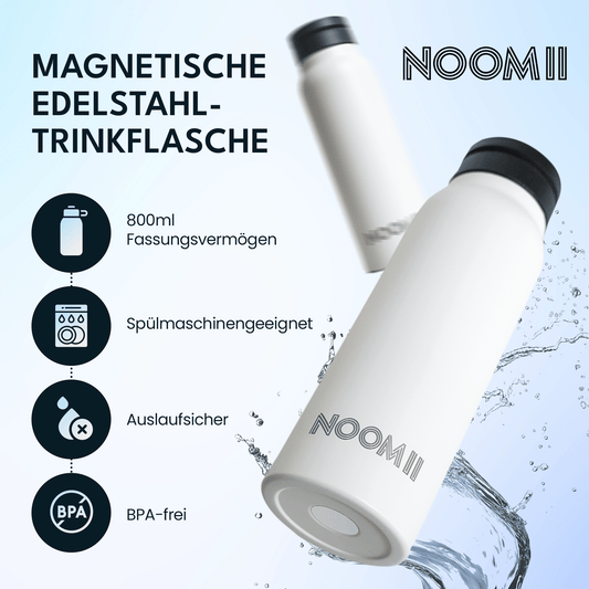 Edelstahl Trinkflasche mit Magnetdeckel und Handyhalter 800ml
