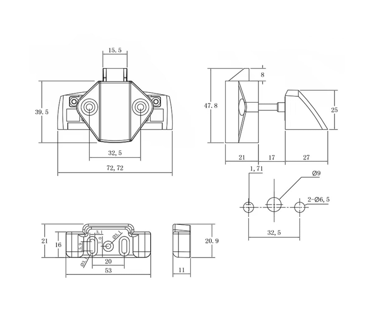 Möbelschloss Wohnmobil Caravan Boot Push Lock 14 bis 17 Millimete