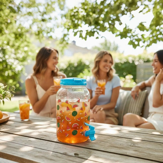 Saftspender Getränkespender mit Zapfhahn 3,75 Liter Kunststoff Wasserspender Melone - Yabubest - Home & More