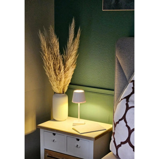 Tischleuchte Touch dimmbar LED Lampe Leuchte weiß silber kabellos Höhe 26 cm - Yabubest - Home & More