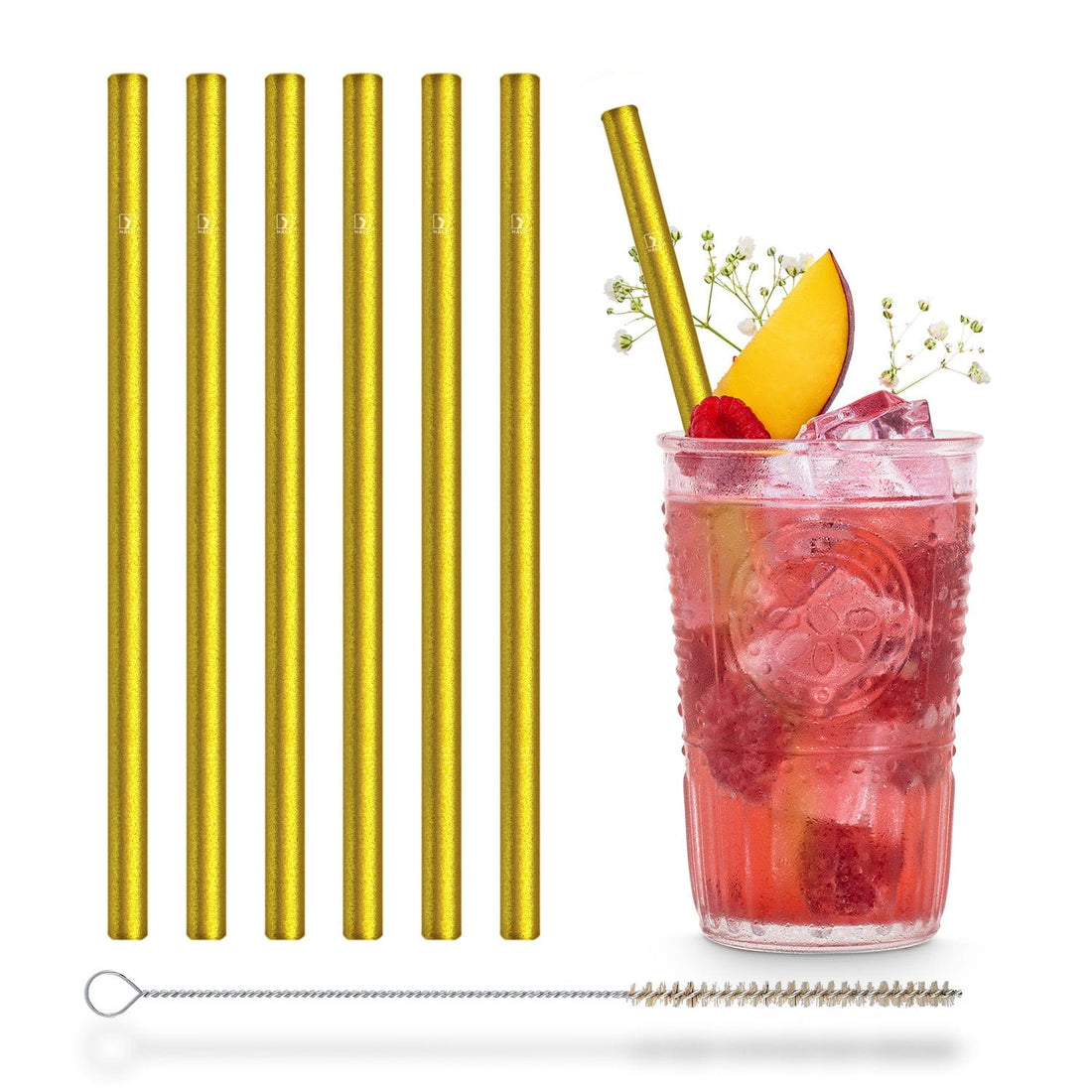 Goldene Glasstrohhalme als stilvolles und nachhaltiges Trinkaccessoire entdecken