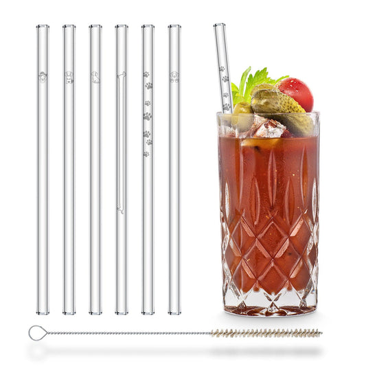 Glasstrohhalme mit Dackelmotiven für nachhaltiges Trinkvergnügen