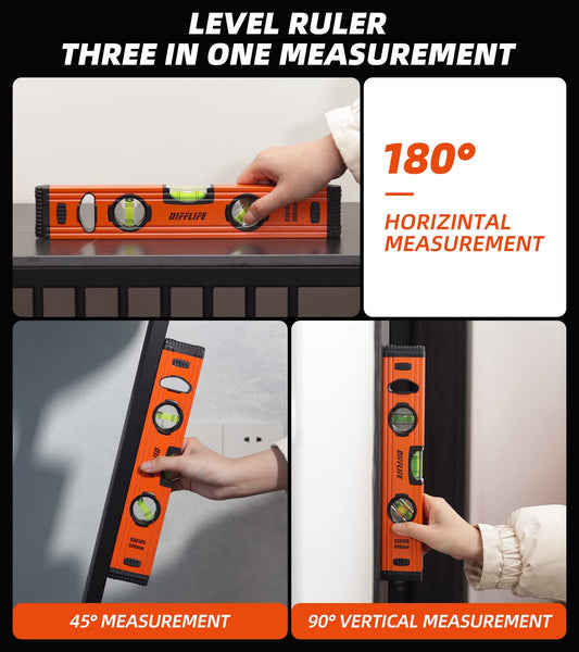 Präzise Ausrichtung mit der Aluminium Wasserwaage von DIFFLIFE