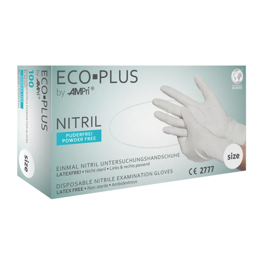 AMPri ECO PLUS Nitrilhandschuhe puderfrei Weiß sicherer Schutz