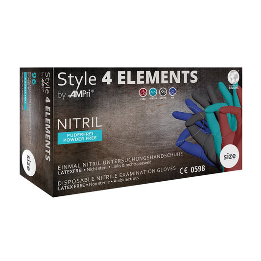 Nitrilhandschuhe AMPri STYLE 4 ELEMENTS puderfrei Farbenmix nutzen
