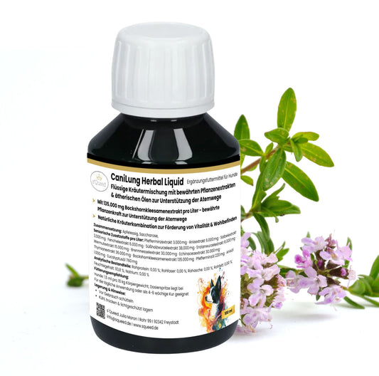 Natürliche Unterstützung der Atemwege für Hunde mit CaniLung Herbal Liquid