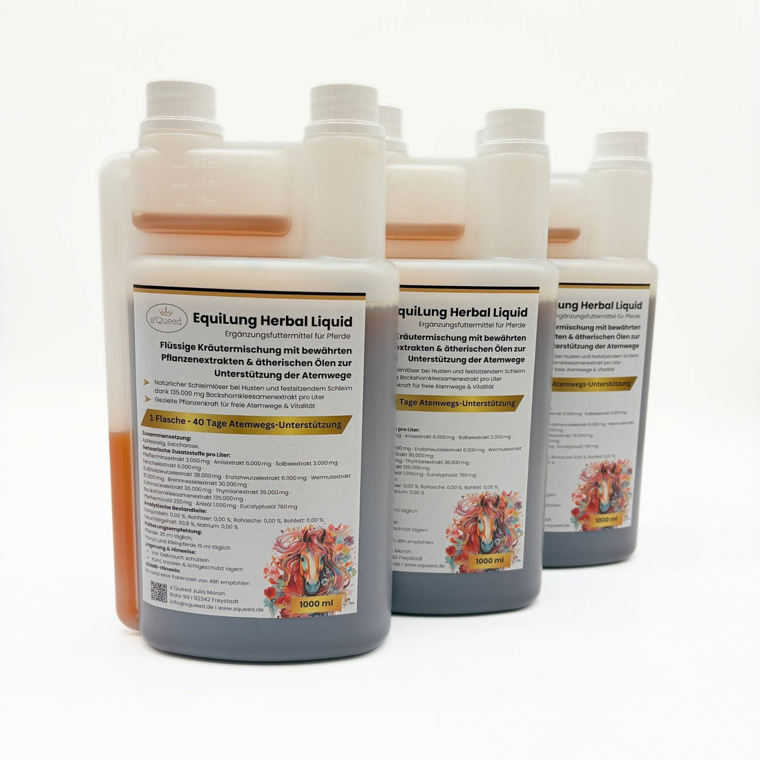 Vorteilspaket EquiLung Herbal Liquid Für Gesunde Pferdeatemwege