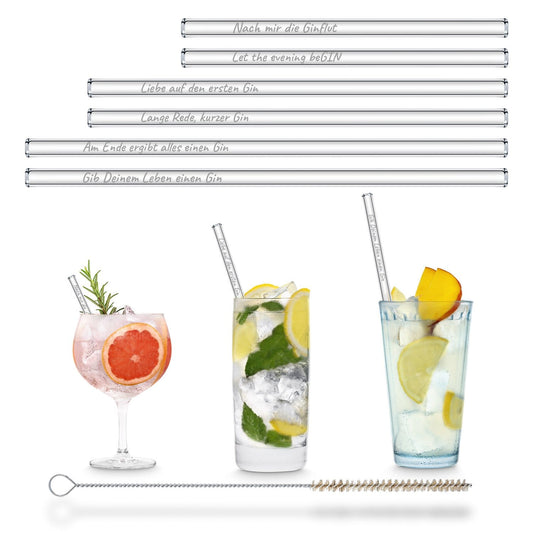 Gin Sprueche Glasstrohhalme fuer besondere Genussmomente