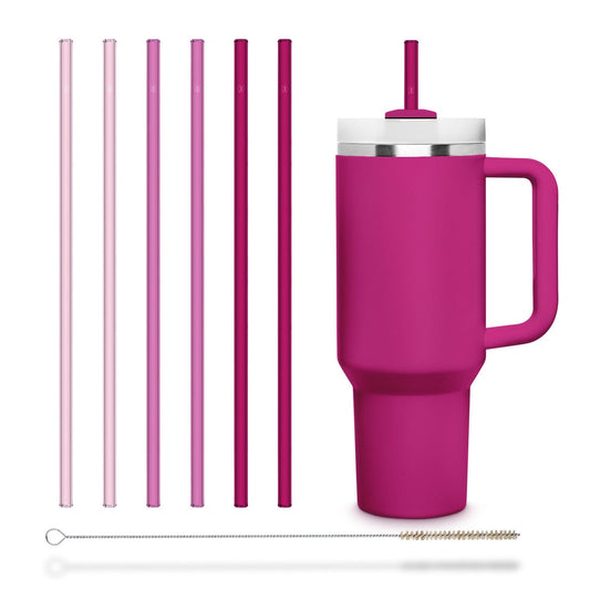 Glasstrohhalme Rosa Passend Für Stanley Quencher 3