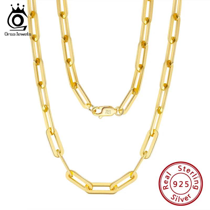 Orsa Jewels 14K vergoldete 925er Sterlingsilber Halskette Büroklammer Style Ratgeber