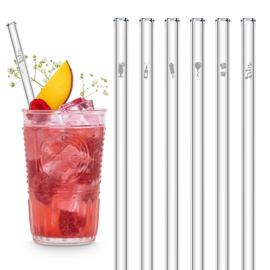 Edle Glasstrohhalme Birthday Party Edition als stilvolles Accessoire