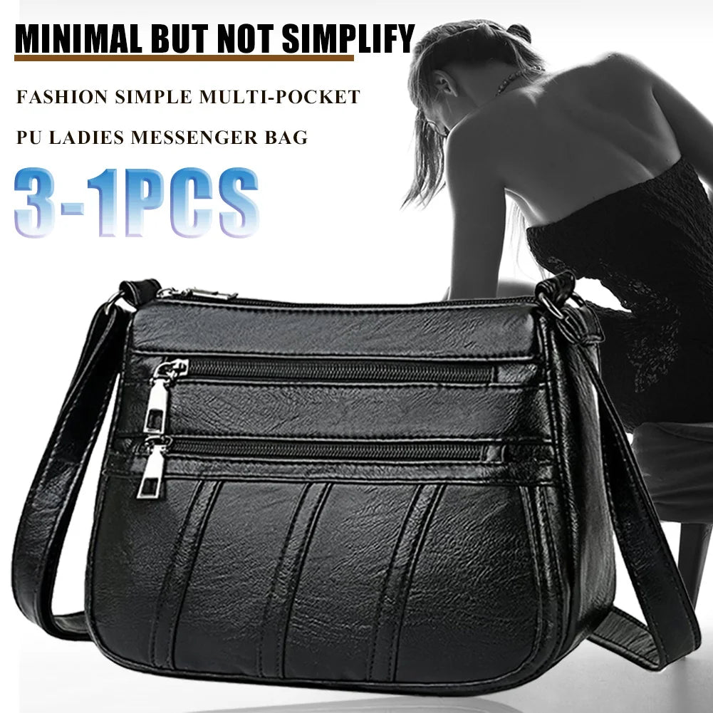 Schultertasche mit Reißverschlüssen – geeignet für lässige Alltagslooks