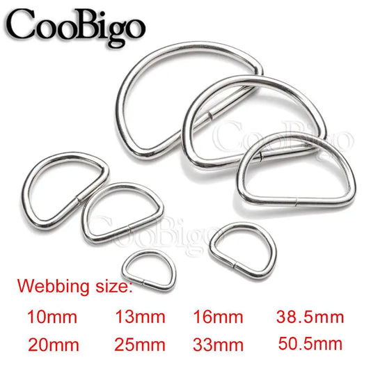 10 Metall D Ring Halbschlaufe Schnallen für Taschen Rucksäcke DIY