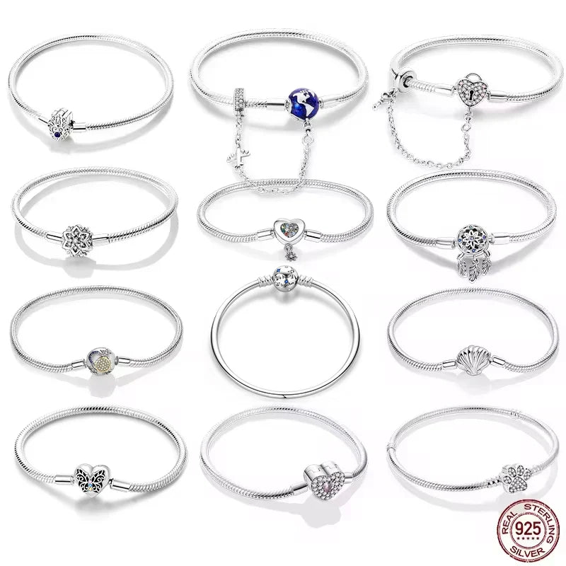 Elegantes Armband Silber 925 mit Symbolen wie Stern Mond und grünem Zirkon