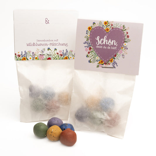 10x5 Blumenmurmeln im Tütchen als ideales Gastgeschenk