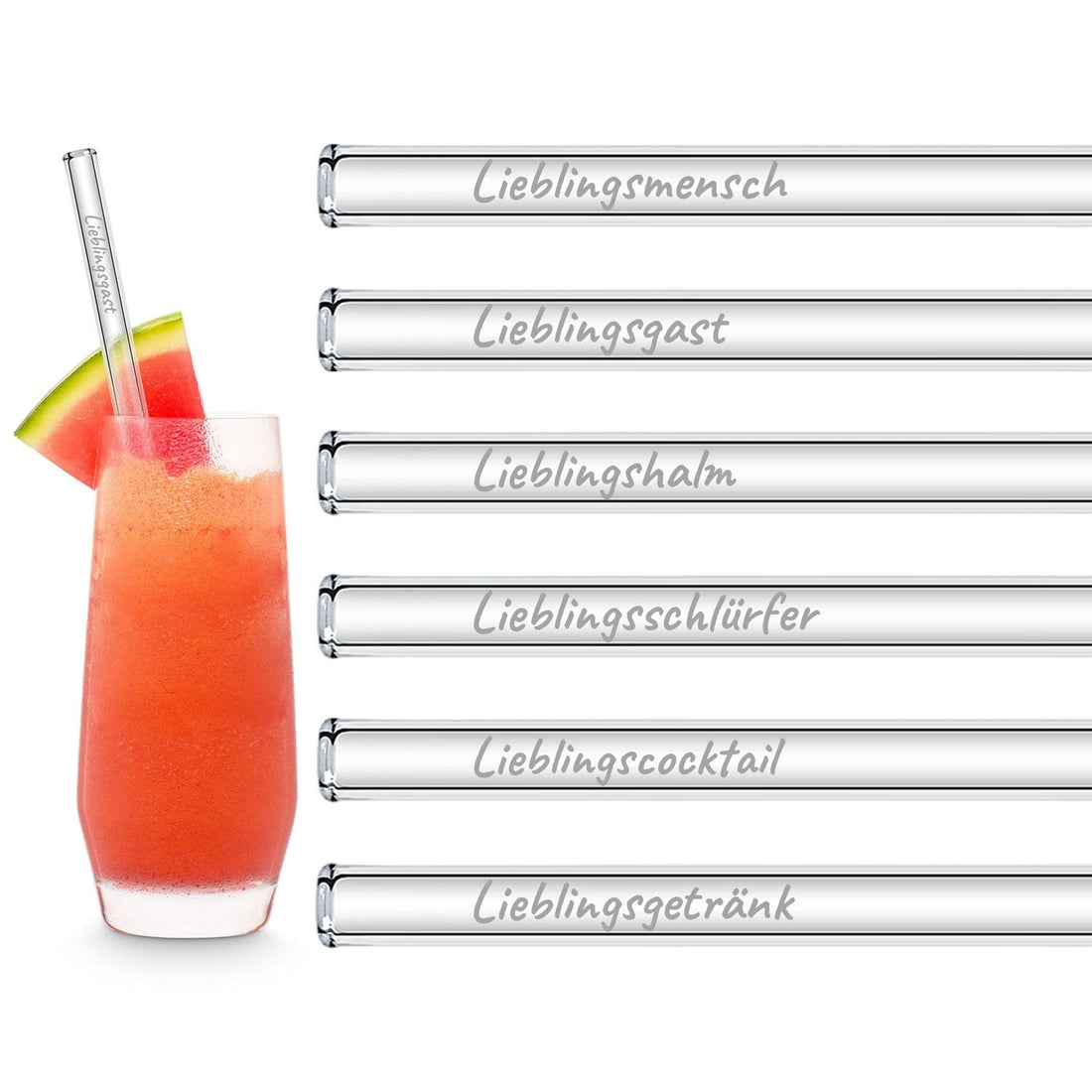 Lieblingsmensch Edition Gravierte Glasstrohhalme Nachhaltig und Persönlich