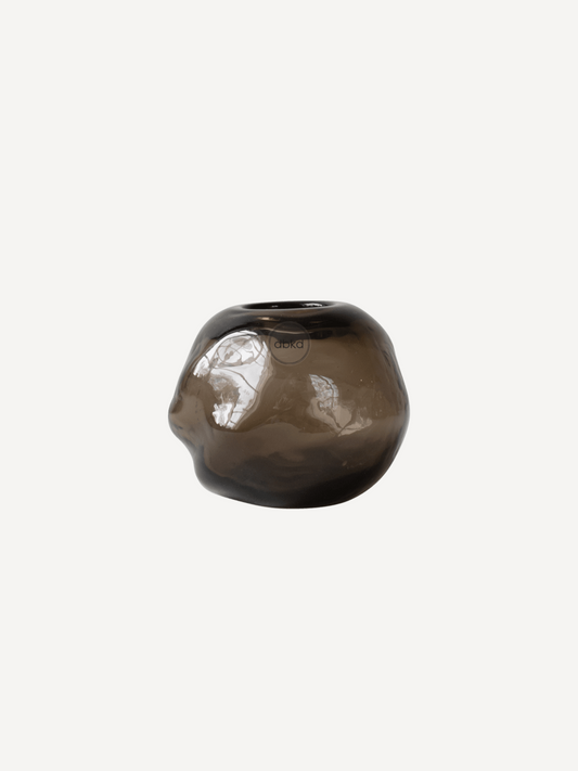 "Bunch" - kleiner Kerzenhalter - Glas - Braun - 12cm - Yabubest - Home & More