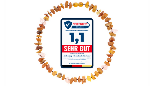 Hunde Bernsteinkette Rosenquarz Naturprodukt mit Farbvielfalt