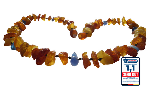 Exklusive Hunde Bernsteinkette mit Blauquarz – Natürlich & Elegant