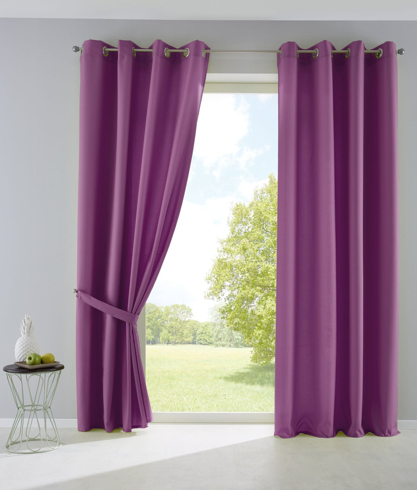 2er Set Vorhänge Blickdicht Gardinen Matt Lichtdurchlässig »PALERMO« mit Ösen und Raffhalter Dekoschal 10000265-2-gardinenbox.de