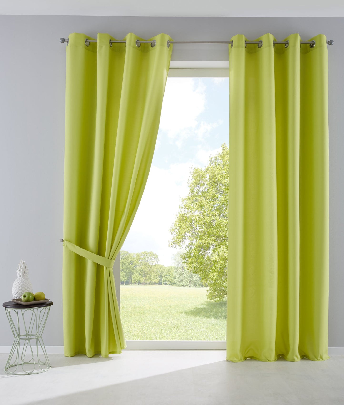 2er Set Vorhänge Blickdicht Gardinen Matt Lichtdurchlässig »PALERMO« mit Ösen und Raffhalter Dekoschal 10000265-2-gardinenbox.de