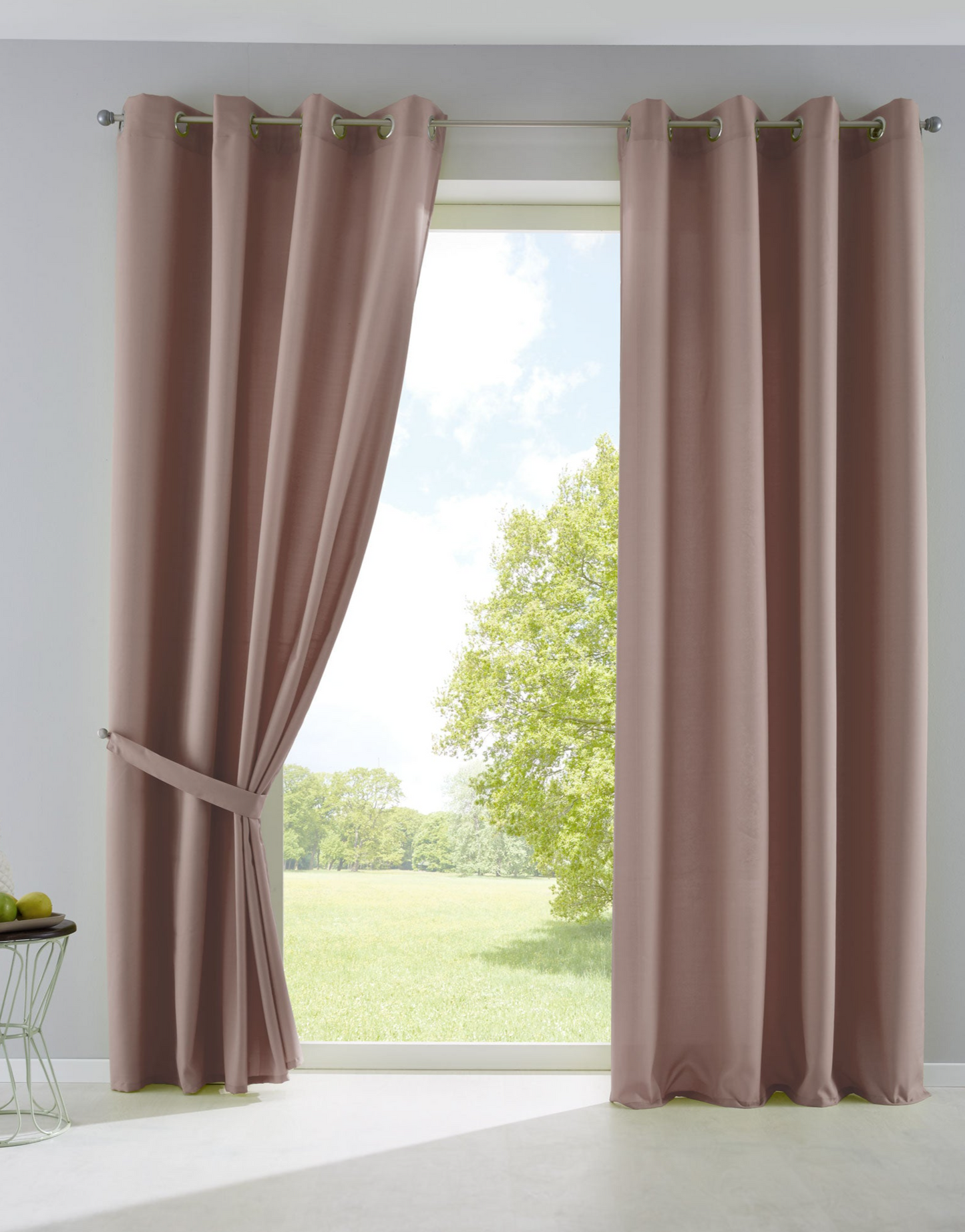 2er Set Vorhänge Blickdicht Gardinen Matt Lichtdurchlässig »PALERMO« mit Ösen und Raffhalter Dekoschal 10000265-2-gardinenbox.de