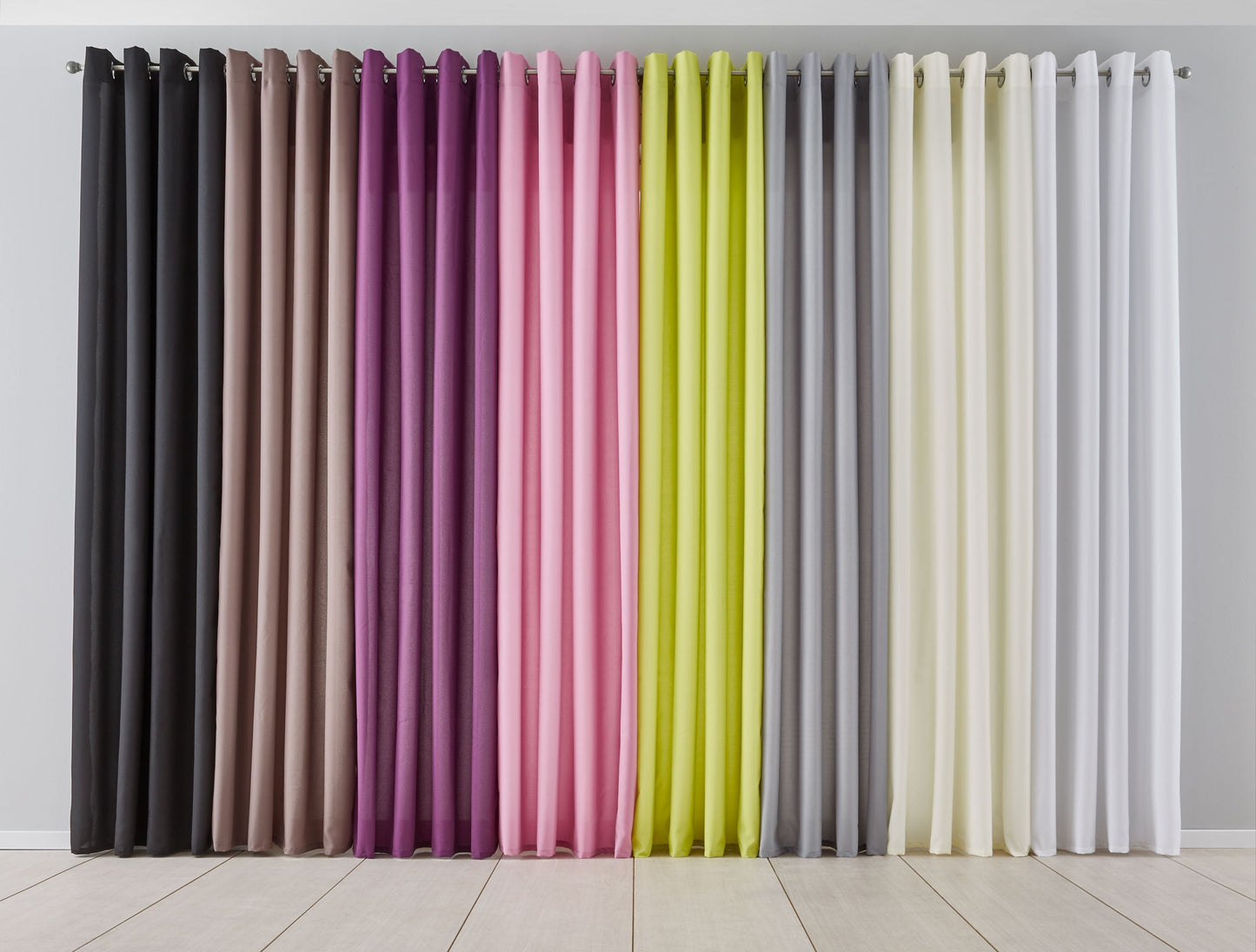 2er Set Vorhänge Blickdicht Gardinen Matt Lichtdurchlässig »PALERMO« mit Ösen und Raffhalter Dekoschal 10000265-2-gardinenbox.de