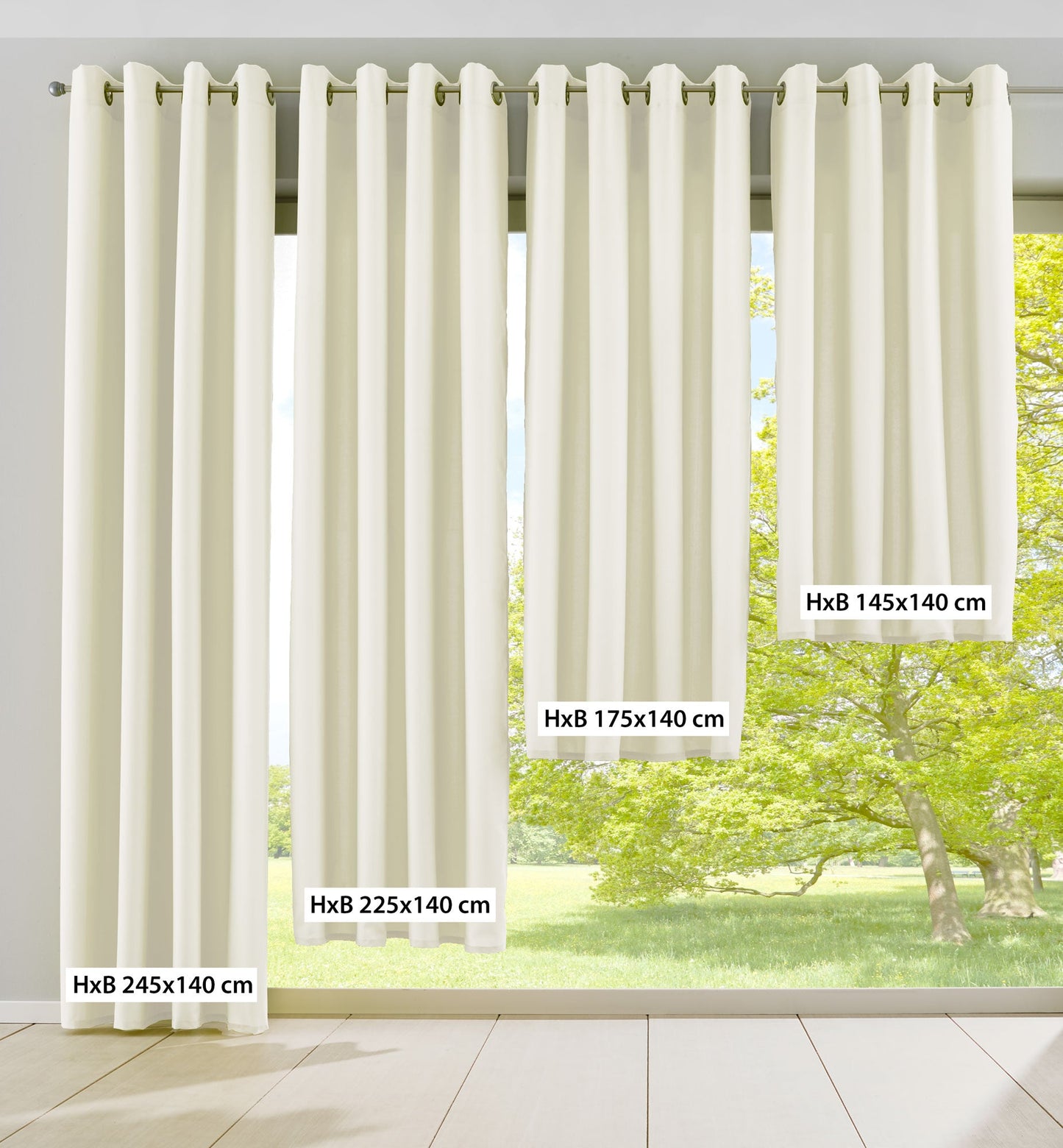 2er Set Vorhänge Blickdicht Gardinen Matt Lichtdurchlässig »PALERMO« mit Ösen und Raffhalter Dekoschal 10000265-2-gardinenbox.de