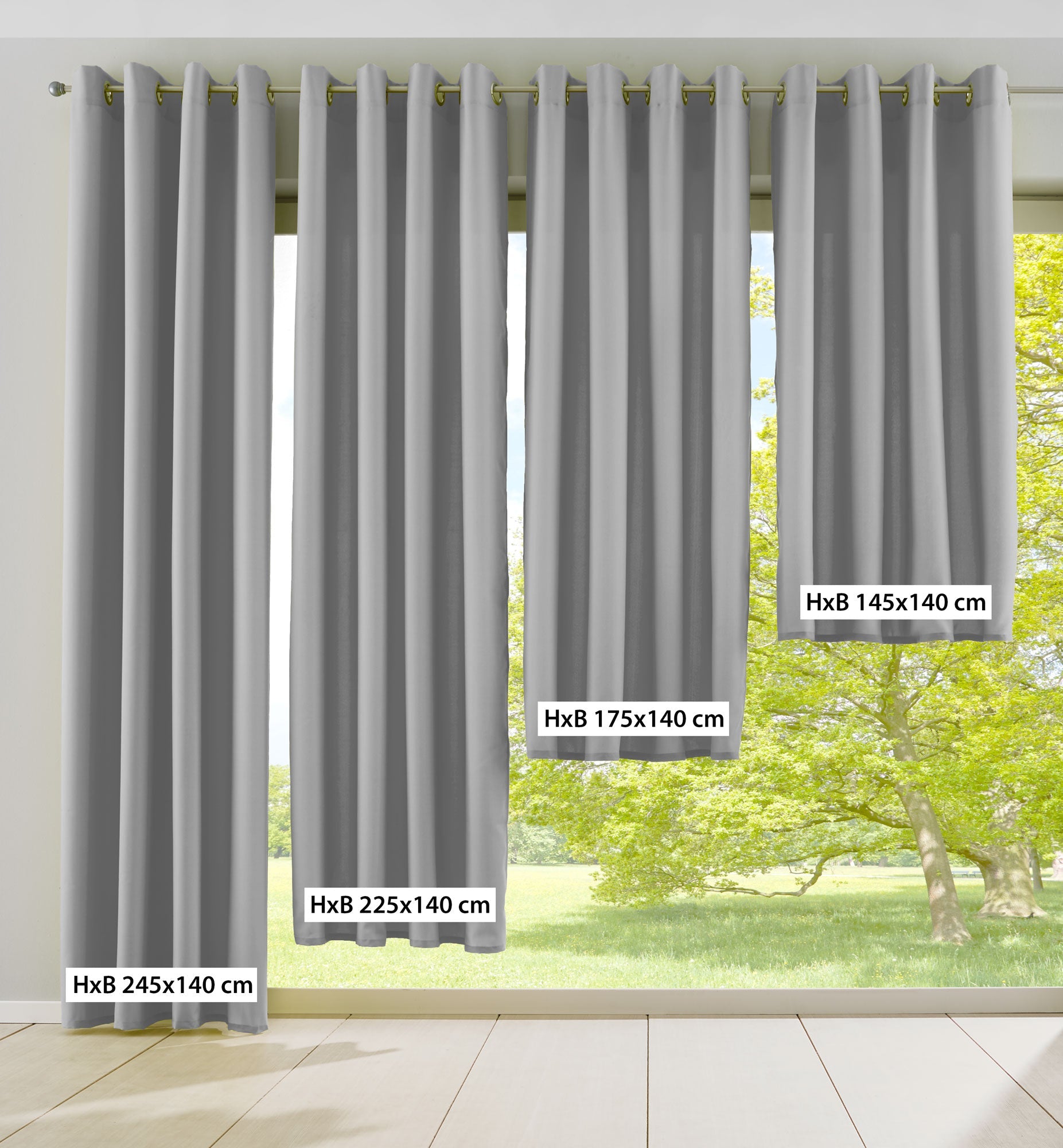 2er Set Vorhänge Blickdicht Gardinen Matt Lichtdurchlässig »PALERMO« mit Ösen und Raffhalter Dekoschal 10000265-2-gardinenbox.de